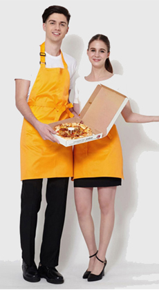 服务员厨师厨房围裙定做 韩版纯色长围裙 挂脖美甲师工作服定制