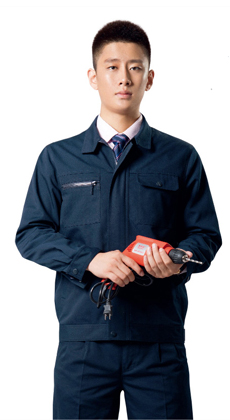 牛仔工作服套装耐磨机修电焊工厂车间工程服套服男长袖劳保工作服