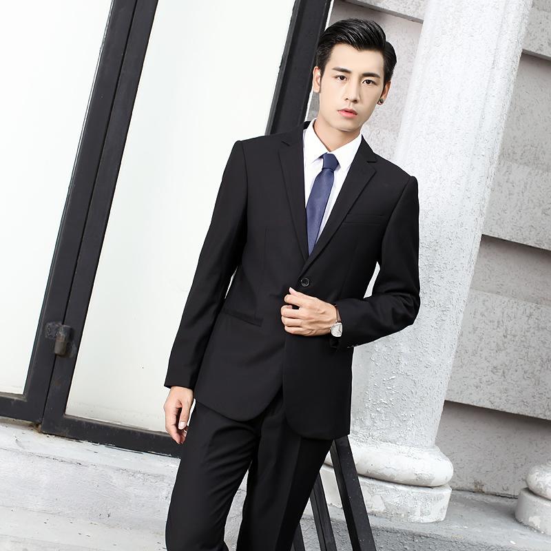 黑色男士定做西服