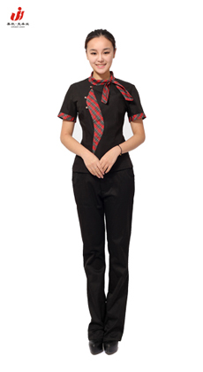 武昌定做女式修身足浴服按摩服服装