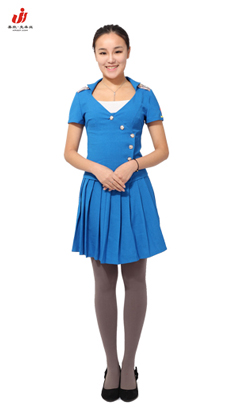 厂家定做夏季短袖清新活泼修身款足浴服按摩服服装