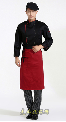 厨师双排扣长袖工作服定制